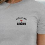 T-Shirt Gris Appelez-moi Binôme Pour femme-1