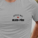 T-Shirt Gris Appelez-moi Grand-Père Pour homme-1