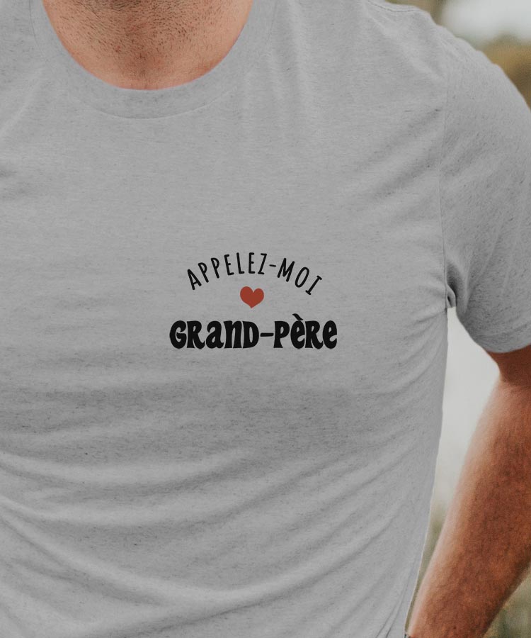 T-Shirt Gris Appelez-moi Grand-Père Pour homme-1