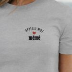 T-Shirt Gris Appelez-moi Mémé Pour femme-1