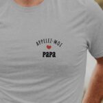 T-Shirt Gris Appelez-moi Papa Pour homme-1