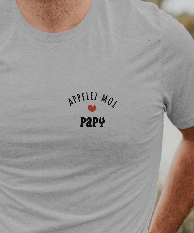 T-Shirt Gris Appelez-moi Papy Pour homme-1