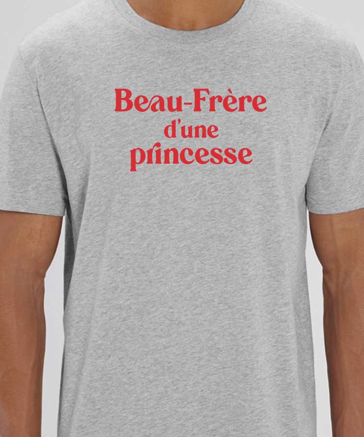 T-Shirt Gris Beau-Frère d'une princesse Pour homme-1