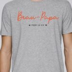 T-Shirt Gris Beau-Papa pour la vie Pour homme-1