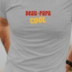 T-Shirt Gris Beau-Papa cool disco Pour homme-1