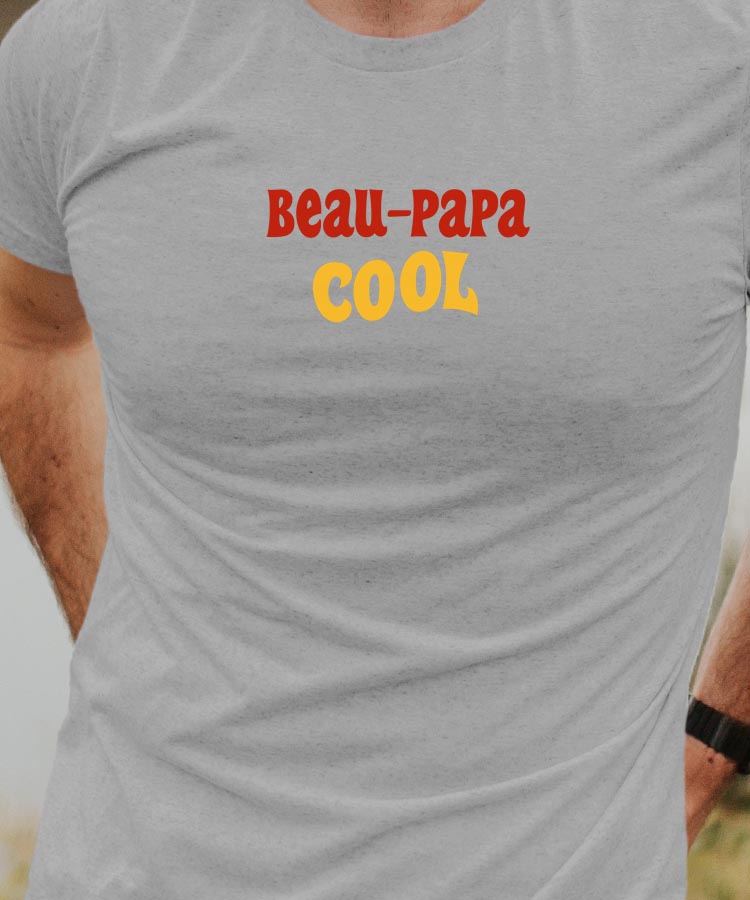 T-Shirt Gris Beau-Papa cool disco Pour homme-1