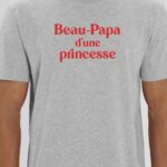 T-Shirt Gris Beau-Papa d'une princesse Pour homme-1