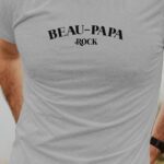 T-Shirt Gris Beau-Papa rock Pour homme-1