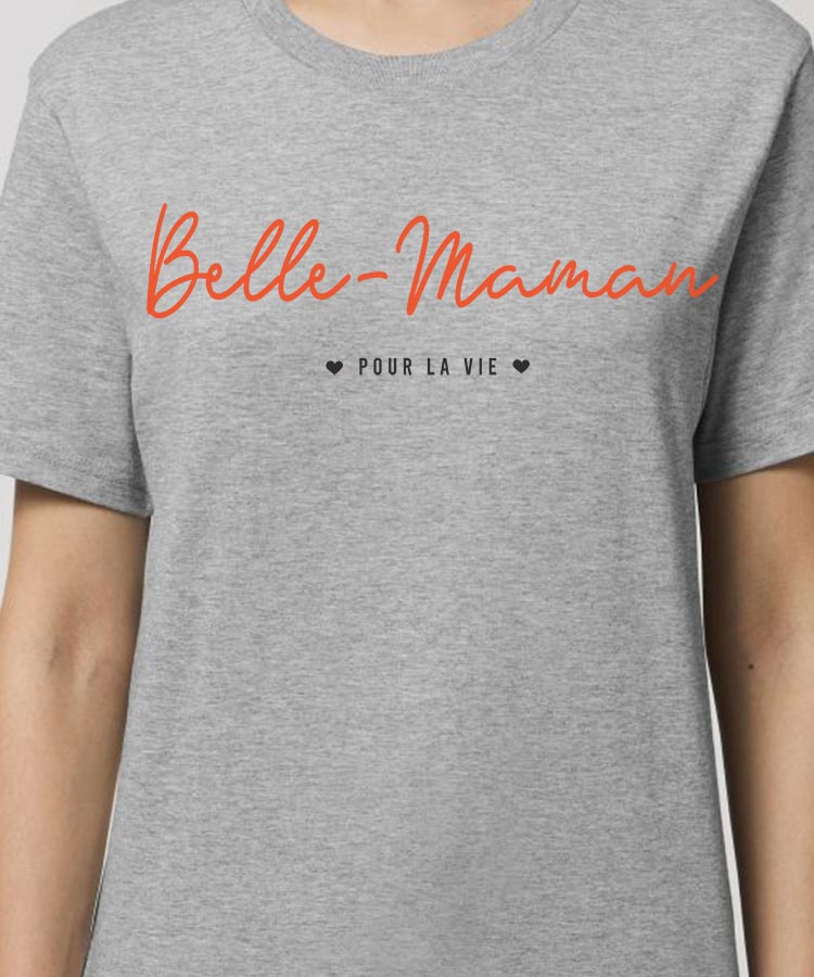 T-Shirt Gris Belle-Maman pour la vie Pour femme-1