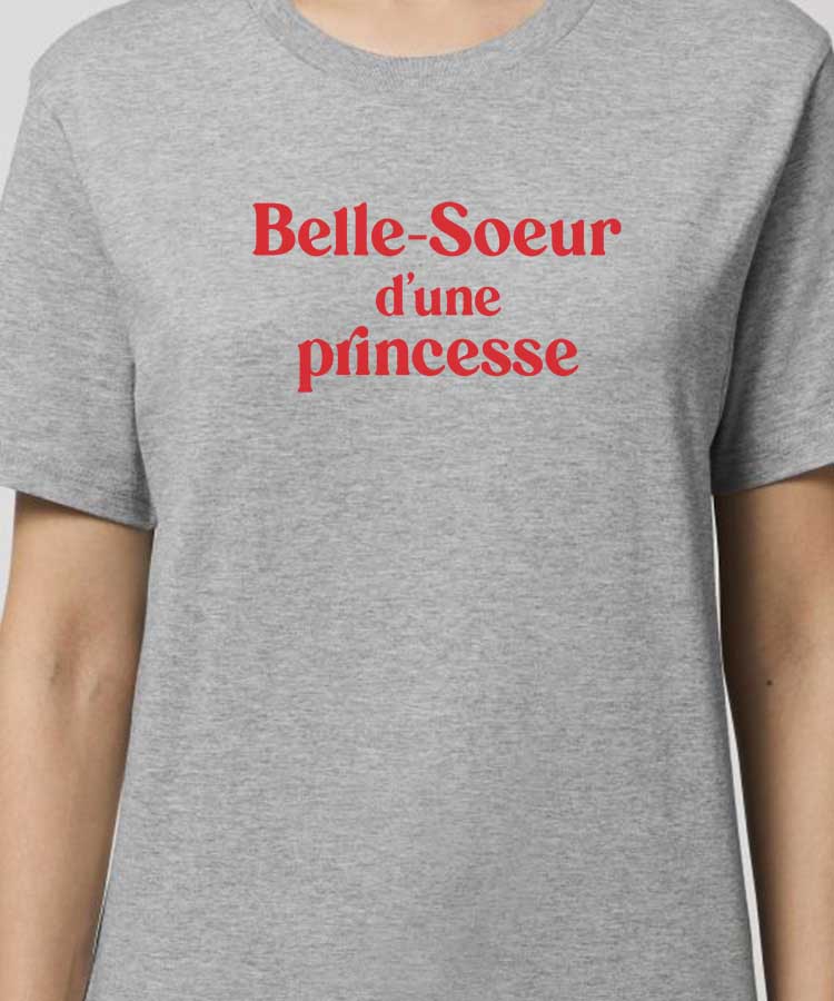 T-Shirt Gris Belle-Soeur d'une princesse Pour femme-1