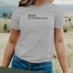 T-Shirt Gris Bref je suis Belle-Soeur Pour femme-2