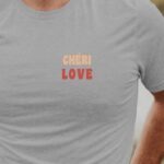 T-Shirt Gris Chéri love Pour homme-1