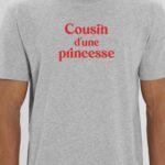 T-Shirt Gris Cousin d'une princesse Pour homme-1