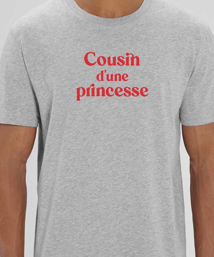 T-Shirt Gris Cousin d'une princesse Pour homme-1