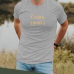 T-Shirt Gris Cousin poule Pour homme-2
