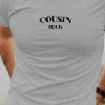 T-Shirt Gris Cousin rock Pour homme-1