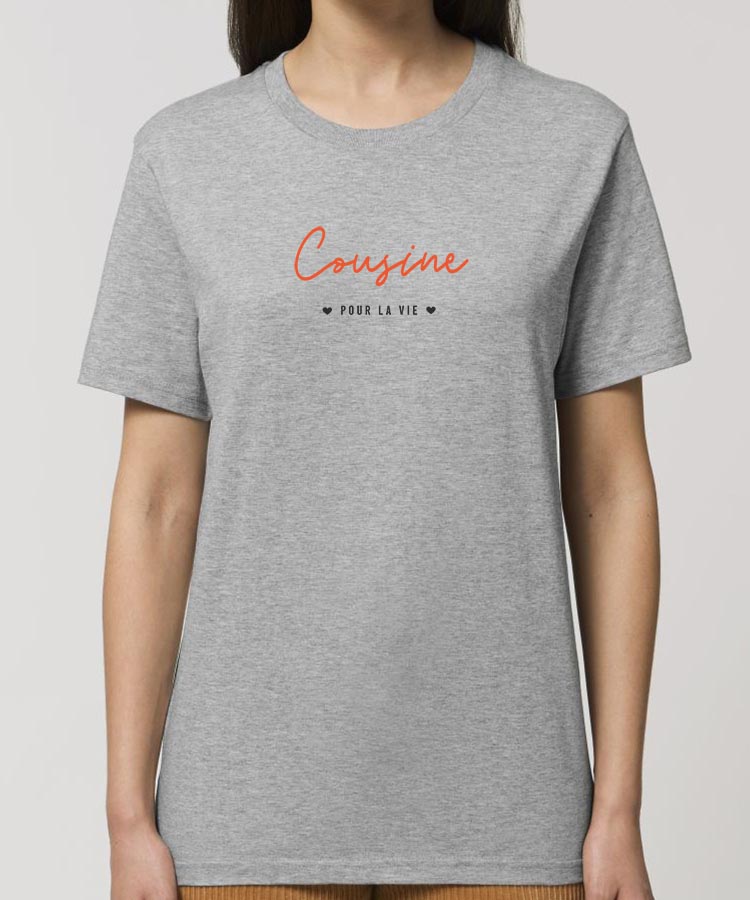 T-Shirt Gris Cousine pour la vie Pour femme-2