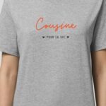 T-Shirt Gris Cousine pour la vie Pour femme-1