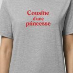 T-Shirt Gris Cousine d'une princesse Pour femme-1