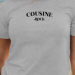 T-Shirt Gris Cousine rock Pour femme-1