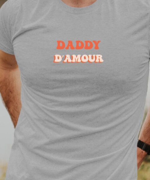 T-Shirt Gris Daddy d’amour Pour homme-1