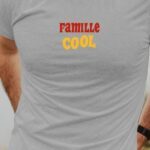 T-Shirt Gris Famille cool disco Pour homme-1