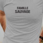 T-Shirt Gris Famille sauvage Pour homme-1