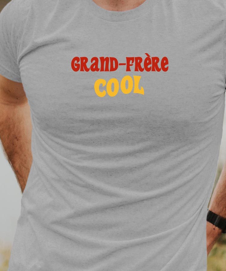 T-Shirt Gris Grand-Frère cool disco Pour homme-1