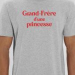 T-Shirt Gris Grand-Frère d'une princesse Pour homme-1
