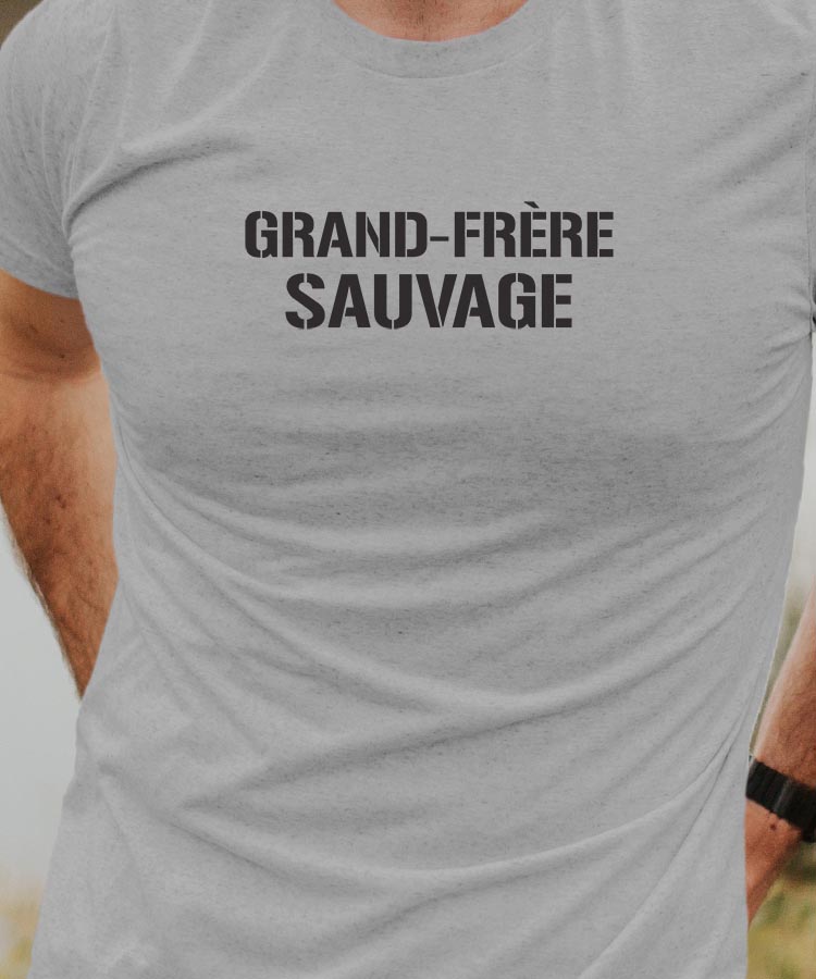 T-Shirt Gris Grand-Frère sauvage Pour homme-1