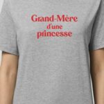 T-Shirt Gris Grand-Mère d'une princesse Pour femme-1