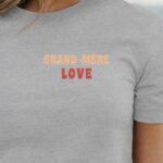 T-Shirt Gris Grand-Mère love Pour femme-1