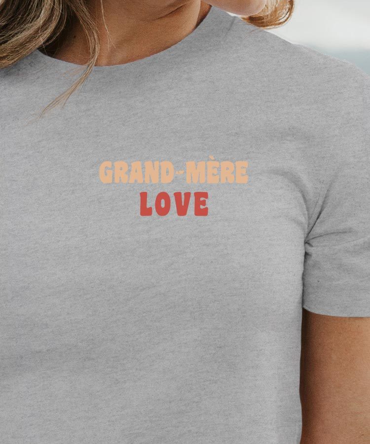 T-Shirt Gris Grand-Mère love Pour femme-1
