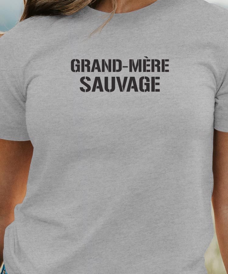 T-Shirt Gris Grand-Mère sauvage Pour femme-1