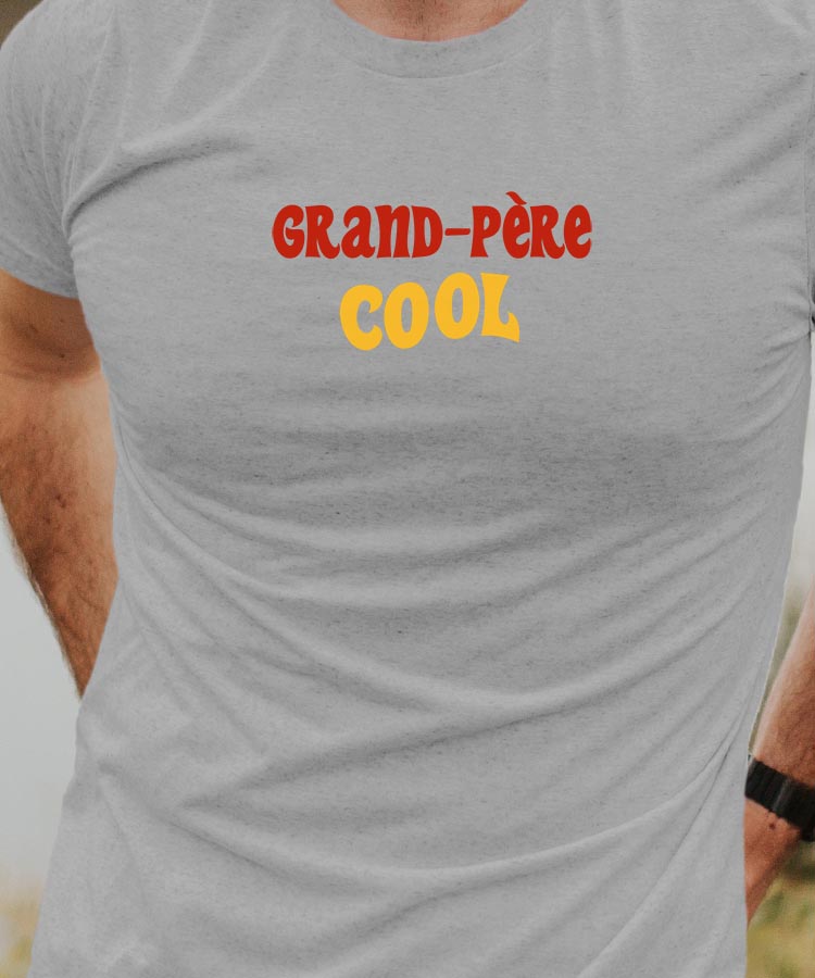 T-Shirt Gris Grand-Père cool disco Pour homme-1