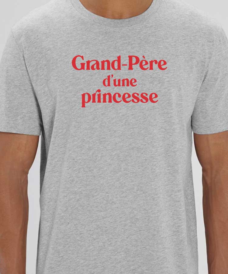 T-Shirt Gris Grand-Père d'une princesse Pour homme-1