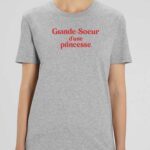 T-Shirt Gris Grande-Soeur d'une princesse Pour femme-2