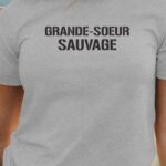 T-Shirt Gris Grande-Soeur sauvage Pour femme-1