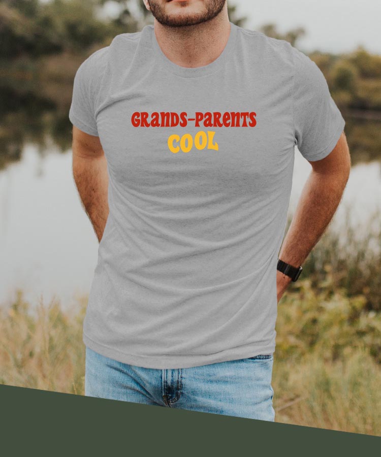 T-Shirt Gris Grands-Parents cool disco Pour homme-2