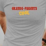 T-Shirt Gris Grands-Parents cool disco Pour homme-1