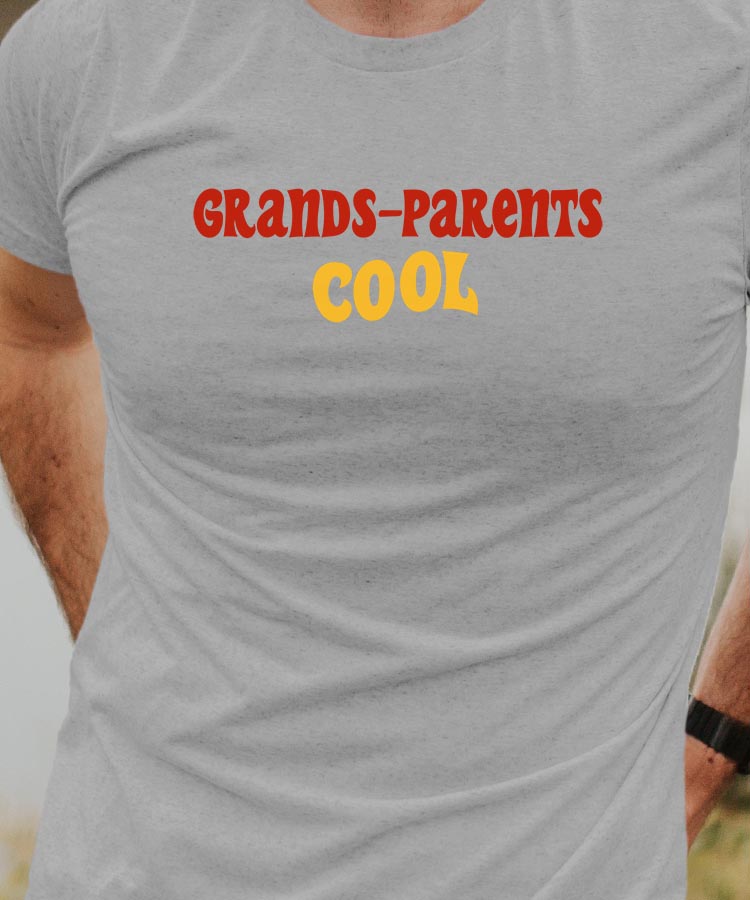 T-Shirt Gris Grands-Parents cool disco Pour homme-1