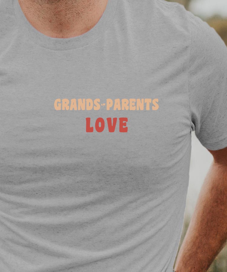 T-Shirt Gris Grands-Parents love Pour homme-1