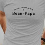 T-Shirt Gris J'ai pas le temps je suis Beau-Papa Pour homme-1