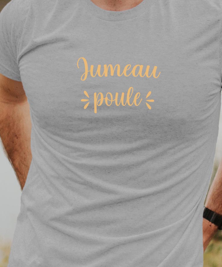 T-Shirt Gris Jumeau poule Pour homme-1