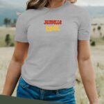 T-Shirt Gris Jumelle cool disco Pour femme-2