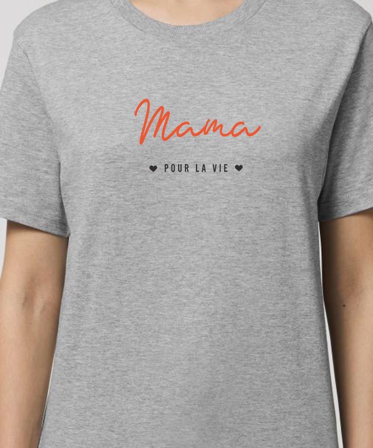 T-Shirt Gris Mama pour la vie Pour femme-1