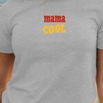 T-Shirt Gris Mama cool disco Pour femme-1