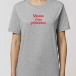 T-Shirt Gris Mama d'une princesse Pour femme-2