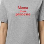 T-Shirt Gris Mama d'une princesse Pour femme-1