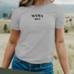 T-Shirt Gris Mama rock Pour femme-2